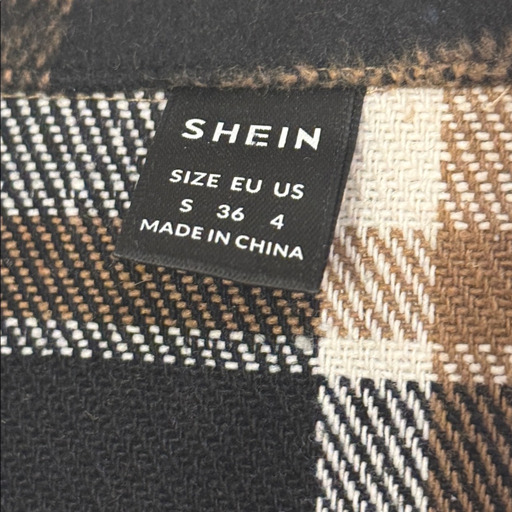 SHEIN Plaid Cropped Jacket Light Weight Size Small Like New! - Picture 3 of 5